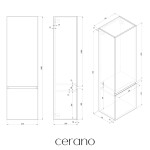 CERANO - Kúpeľňová skrinka vysoká Carole - biela matná - 45x150x34 CER-431641