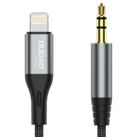 Dudao L11PRO sivá / Audio kábel / Lightning / mini jack 3,5 mm / 1 m