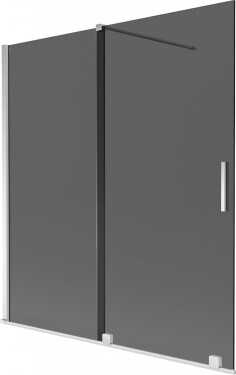 MEXEN/S - Velar dvojkrídlová posuvná vaňová zástena 150 x 150, grafit, chróm 896-150-000-41-01