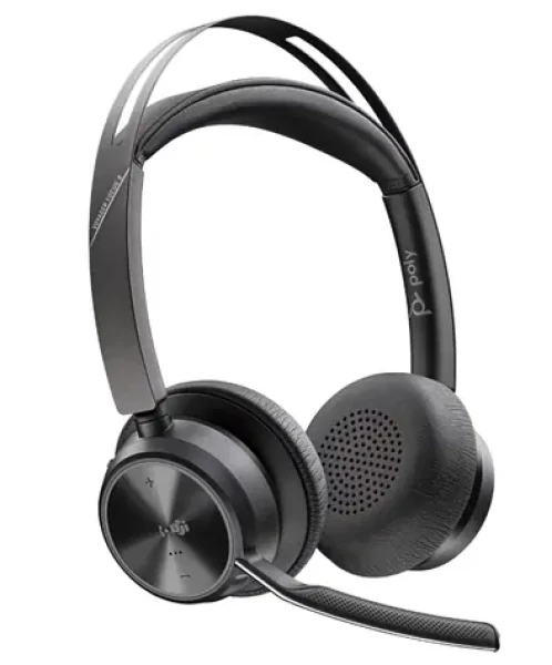 Poly Voyager Focus 2 MS Teams čierna / Bezdrôtová náhlavná súprava / mikrofón / ANC / dve slúchadlá / Bluetooth / USB (9T9J6AA#AC3)