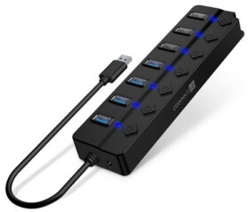 Connect IT Mighty Switch 2 čierna / USB Hub / 4X USB-A 3.0 / 3x USB-A 2.0 (CHU-5410-BK)