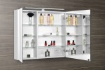 SAPHO - MIRRÓ galérka s LED osvetlením, 80x70x16cm, biela MC080-0030