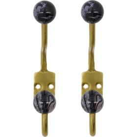 House Doctor Kovový vešiak Ball Black – set 2 ks