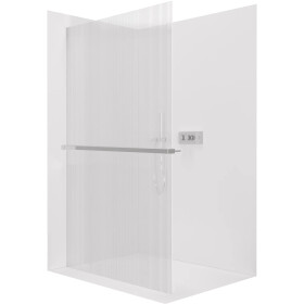 CERANO - Sprchová zástena Walk-in Crystal Ľ/P - 8 mm + polička/držiak na uteráky - bezvzperový systém - chróm, ryhované sklo - 90x200 CER-8050BD6899