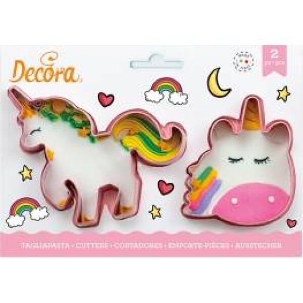 Farebný jednorožec plastové vykrajovátko set 2 ks - Decora - Decora