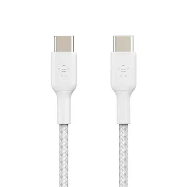 Belkin CAB004bt2MWH2PK biela / Dátový kábel / USB-C - USB-C / opletený / 2 m (CAB004BT2MWH2PK)