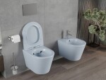 MEXEN - Rico Závesná WC misa Rimless vrátane sedátka s slow, Duroplast, šedomodrá mat 30724069