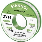 Stannol ZV16 spájkovací cín bez olova bez olova Sn99,3Cu0,7 REL0 100 g 1 mm; 576101