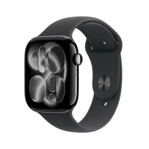 Apple Watch Series 11 GPS+Cellular 42mm Klavírno čierne hliníkové telo - Čierny športový remienok S/M / 130-180 mm (MF834MP/A)
