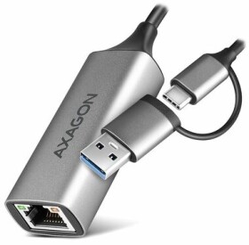 Axagon ADE-TXCA Adaptér USB-A/C 3.2 - 1Gbps RJ45 15cm strieborná (ADE-TXCA)