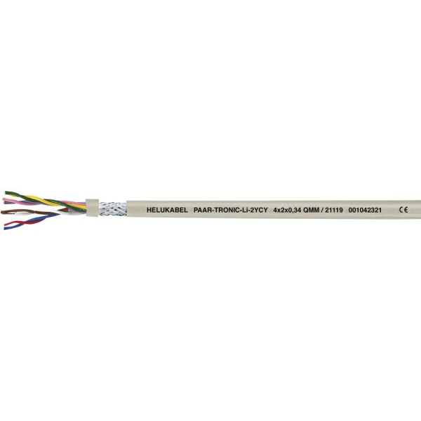 HELU 21112-500 dátový kábel Li2YCY 3 x 2 x 0.22 mm² sivá 500 m; 21112-500