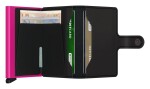 Kožená mini peňaženka Secrid Miniwallet Matte Black & Fuchsia