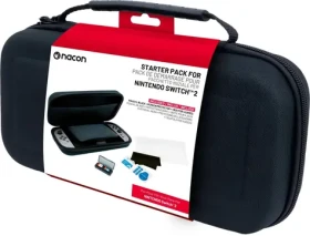 Nacon SWITCHNEWPACK5BLACK Štartovacia sada pre Nintendo Switch 2 / Puzdro / Ochranné sklo na displej / Krabička na hry (SWITCHNEWPACK5BLACK)