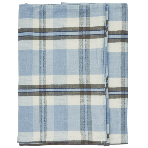 MADAM STOLTZ Bavlnený obrus Checked Light Blue 150 × 150 cm