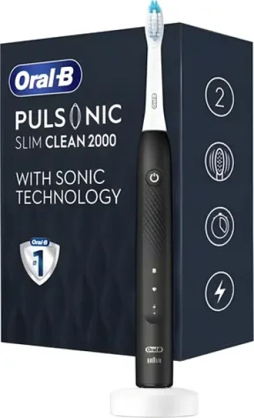 Oral-B Pulsonic Slim Clean 2000 čierna / Sonická zubná kefka / 2 režimy čistenia / časovač (4210201396208)