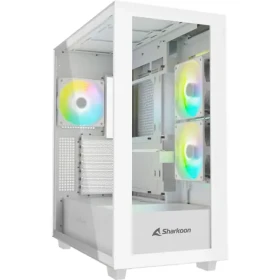 Sharkoon Rebel C60 Black RGB biela / ATX / 2x USB 3.2 / 1x USB-C / 3x 120mm / bez zdroja / priehľadná bočnica (4044951040049)