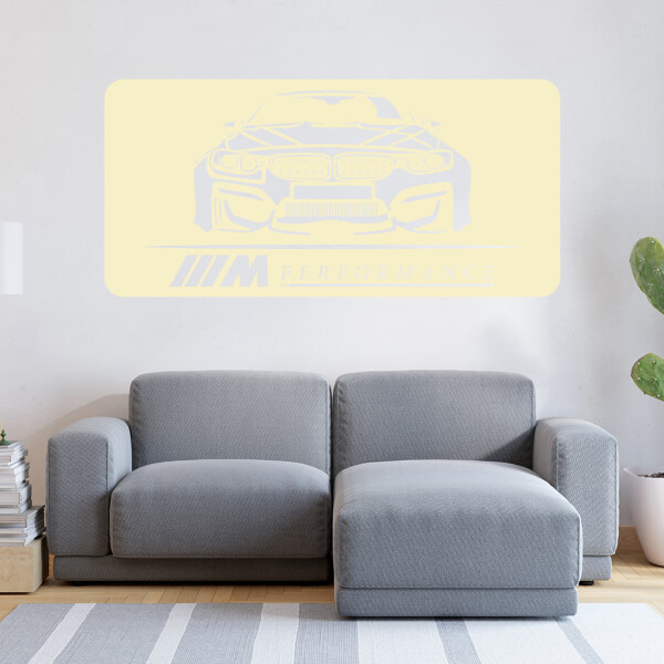 Veselá Stena Samolepka Rýchle auto Farba: béžová, Veľkosť: 100 x 50 cm