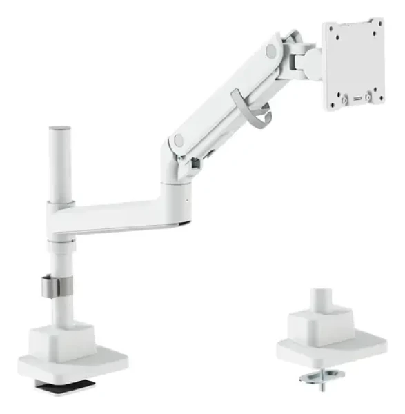 Digitus biela / Držiak pre jeden monitor / do 57" / VESA 75x75, 100x100 / nosnosť 27 kg / plynová pružina (DA-90476)