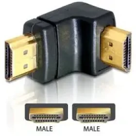 DeLock adaptér HDMI A samec/samec, pravouhlý, dole (65073)