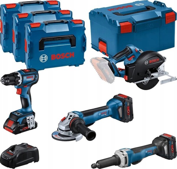 Bosch BOSCH.COMBO SET 18V (GSR 18V-90C +GWS 18V-15 PSC +GKM 18V-50 +GGS 18V-23 PLC) 1xPC4.0Ah 2xPC5.5Ah ...