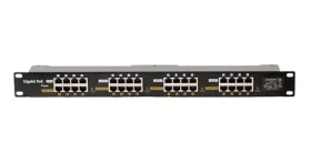 Digitus POE-PAN16-GB / PoE patch panel / 16 portov / Gigabit / Tienený / 19" (POE-PAN16-GB)