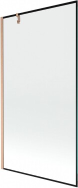 MEXEN/S - Next vaňová zástena FIX 100 x 150, čierna vzor, meď kartáčovaná 895-100-000-00-70-65