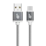 TB Touch 1,5 m šedá / Dátový kábel / USB-A (M) - USB-C (M) / Opletený (AKTBXKUCSBA150S)
