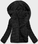Čierna krátka obojstranná dámska zimná bunda (2M-21507) odstíny černé XXL (44)