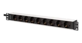 Digitus PDU 1HE / Zásuvkový panel do racku 19" / 9x zásuvka / hliník / 2 m (DN-95440)