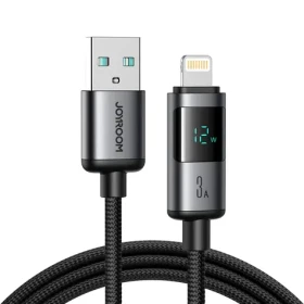 Joyroom S-A16 Pro Prism Series Nabíjací kábel s displejom USB-A (M) - Lightning (M) 3A 1.2m čierna (6956116722586)