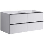 CERANO - Kúpeľňová skrinka pod umývadlo s úchytkou Velora - biela matná, čierna úchytka - 119x53x46,5 CER-664984