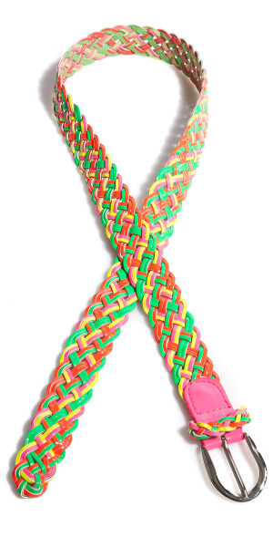 Trendy braid belt in neon colours neonorange Einheitsgroesse