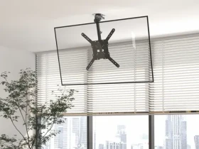 Equip 650375 čierna / Stropný držiak TV / 23-55" / VESA 400x400 / nosnosť 20 kg / náklon a otočenie (650375)