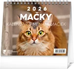 NOTIQUE Stolový kalendár Mačky - s menami mačiek 2026 / 16.5 x 13 cm (PGS-35362-SK)