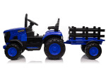 Mamido Mamido Detský elektrický traktor s vlečkou 12V 7Ah EVA kolesá ECO koža modrý