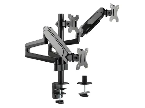 Equip stolný držiak pre 3 monitory čierna / Stolný držiak pre monitor / 17-27" / nosnosť 7 kg / VESA 75-100 mm / 360° (650134)