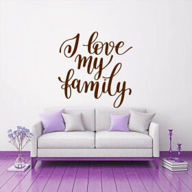 Veselá Stena Samolepka I love my family Farba: hnědá, Veľkosť: 40 x 41 cm