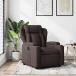 VidaXL vidaXL Fotel rozkładany, tmavoHnedý, obity tkaniną