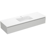 MEXEN/S - Orio kúpeľňová skrinka 140 cm s umývadlom Otis, 1 šuplík, sivá mat/biela mat 91A10-14023-1-BF62-W18M01