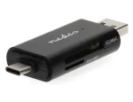Nedis CRDRU2110BK Čierna / Čítačka kariet / Všetko v Jednom / USB-C / USB-A / USB 2.0 (CRDRU2110BK)