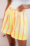Dámske bavlnené šortky Striped Yellow Neon UNI