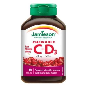 JAMIESON Vitamín C+D3 tablety na cmúľanie s čerešňovou príchuťou 30 tabliet