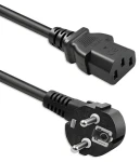 Napájací kábel Schuko - IEC C13 pravouhlý 2 m / Napájací kábel / CEE7/7 - IEC C13 / 3x0,75 mm2 / meď (54620)
