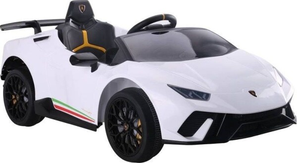 Lean Cars Elektrické autíčko LAMBORGHINI HURACAN 4x45W MOTOR 12V4,5 AH BATÉRIA 2022 NELAKOVANÁ biela