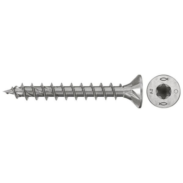 Fischer 574066 skrutky do drevotriesky 4.5 mm 30 mm TX Nerezová oceľ 200 ks; 574066