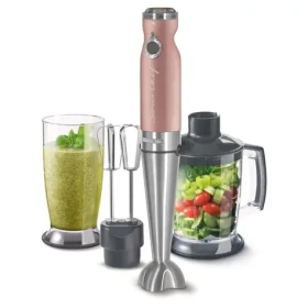 Sencor SHB 5605RS-EUE3 ružová / Tyčový mixér / 1000 W / nádoba 800 ml / sekáčik 1250ml / šľahacie metly (8590669285860)