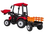 Mamido Detský elektrický traktor MEGA D68 24V s prívesom červený