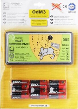 Format1 OdM3+ batéria - odháňač na myši plašič kún pre dom a chatu / Počuteľný bez regulácie hlasitosti / 100 m2 (OdM3+baterie)