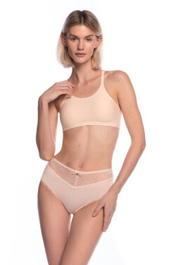 DÁMSKE MIDI NOHAVIČKY L-VIS1562MD BLACK-BEIGE XXXXL