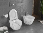 MEXEN - Lena Závesná WC misa vrátane sedátka s slow-slim, Duroplastu, biely kameň 30224094